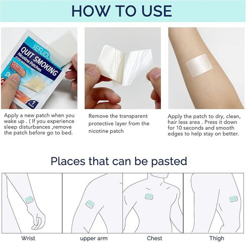 Nicotine Patches - 30 Count Gradual Reduction System, Transdermal Quit Smoking Aid with Natural Botanicals, Stop Smoking Patches That Work | Parches de Nicotina (Step 2-14mg) in Saudi Arabia