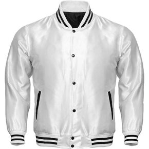 Varsity Letterman Baseball Bomber Vintage Retro All Poly Satin Jacket in Kuwait