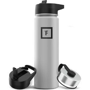 زجاجة مياه رياضية من IRON °FLASK - فم واسع مع 3 أغطية للصنبور - زجاجات مياه رياضية من الفولاذ المقاوم للصدأ للصالة الرياضية والخارجية - للرجال والنساء والأطفال - جدار مزدوج - جدار مزدوج in Kuwait