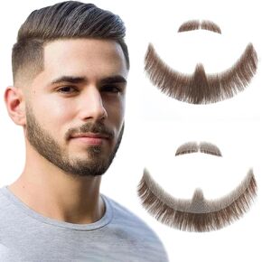 Fake Beard 100% Human Hair Realistic Mustache colorvay Human Hair Full Hand Tied Facial Hair in Saudi Arabia