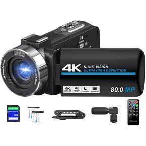 MAKENJU 2.7K 42MP Video Camera Camcorder with LED Fill Light, 18X Digital Zoom Camera Recorder 3.0" LCD Screen Vlogging Camera in Saudi Arabia
