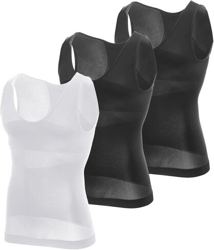 MEETYOO Gynecomastia Compression Shirt Men, Slimming Undershirt Compression Tank Top Mens Shapewear Body Shaper in Kuwait