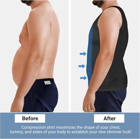 MEETYOO Gynecomastia Compression Shirt Men, Slimming Undershirt Compression Tank Top Mens Shapewear Body Shaper in Kuwait