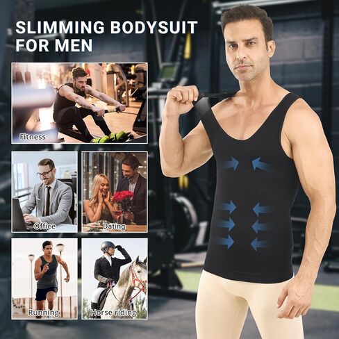 MEETYOO Gynecomastia Compression Shirt Men, Slimming Undershirt Compression Tank Top Mens Shapewear Body Shaper in Kuwait