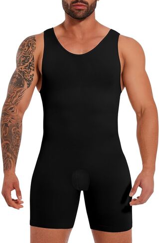 Mens Full Body Shaper Slimming Compression Bodysuit Shapewear Large in Saudi Arabia