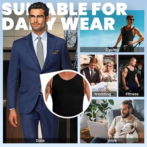 Mens Full Body Shaper Slimming Compression Bodysuit Shapewear Large in Saudi Arabia