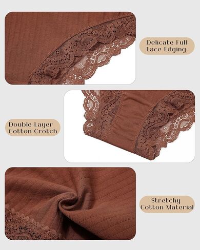 Aijolen Cotton bikini for women Cheeky Panties lace Hipster for Ladies underwear pack womens Soft Stretch Breathable S-XL in Kuwait
