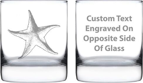 Starfish Rocks Glass - Beach Themed Decor and Decorative Ocean Glassware Gifts for Women and Men - 10.25 Oz Glasses in Saudi Arabia