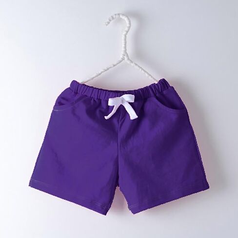 Girls Boys' Athletic Basketball Shorts Cotton Kids Toddler Pull on Casual Jogger Elastic Waistband (1-Purple, 5-6 Years) in Saudi Arabia