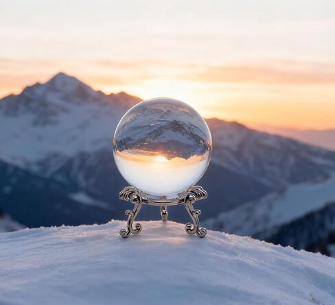 3D Crystal Ball with Stand, 2.4inch Universe Gifts Decorative Quartz Glass Ball Elegant Crystal Sphere Decor & Witchy Home Decor (Clear Crystal Ball) in Saudi Arabia