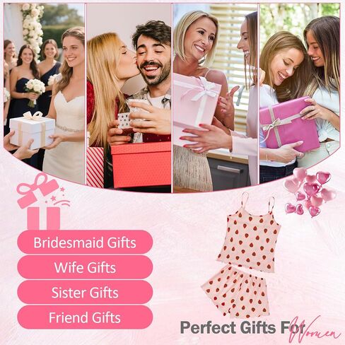 American Trends Cute Pajamas for Women Strawberry Print Cami Top and Shorts Pj Set Two Piece Pajama Set Sleepwear Sleep Set in Saudi Arabia