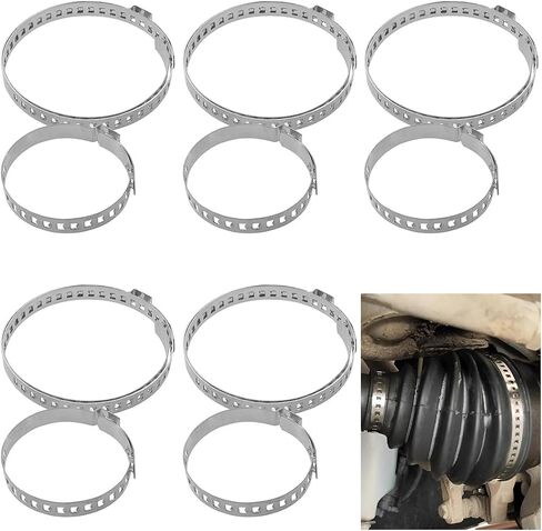 10pcs CV Coint Boot Clamp Kit ، أداة مشبك التمهيد محور CV من الفولاذ المقاوم للصدأ ، ومشبك خرطوم عمود محرك محرك قابل للتعديل ، وملحقات السيارات الشاملة تناسب أدوات التوجيه in Saudi Arabia