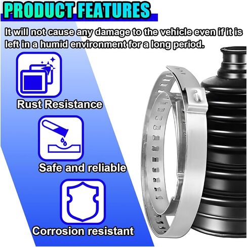 10pcs CV Coint Boot Clamp Kit ، أداة مشبك التمهيد محور CV من الفولاذ المقاوم للصدأ ، ومشبك خرطوم عمود محرك محرك قابل للتعديل ، وملحقات السيارات الشاملة تناسب أدوات التوجيه in Saudi Arabia