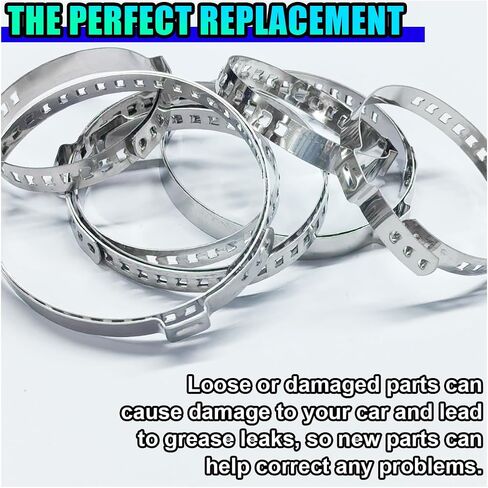 10pcs CV Coint Boot Clamp Kit ، أداة مشبك التمهيد محور CV من الفولاذ المقاوم للصدأ ، ومشبك خرطوم عمود محرك محرك قابل للتعديل ، وملحقات السيارات الشاملة تناسب أدوات التوجيه in Saudi Arabia
