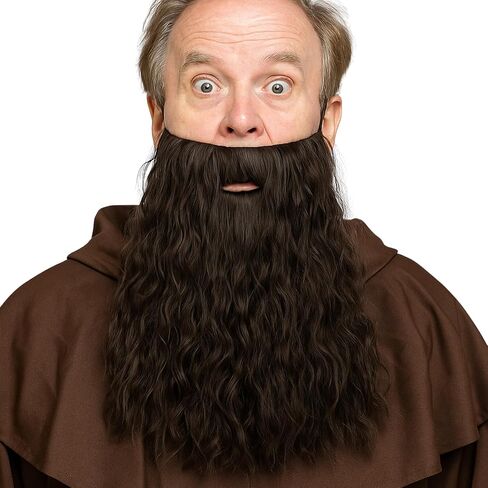 Twayfel Long Wavy Curly Big Make Matach Leard مع شريط مرن للمعالج ، Old Man Cosplay ، حفلة عيد الهالوين in Kuwait