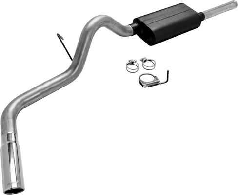 Flowmaster 17458 Force II Cat-Back Homust Kit 3 بوصة من الصلب المصقول 3.5 بوصة مصقول 304 طرف من الفولاذ المقاوم للصدأ متوافق مع 2005-2010 Dodge Dakota Truck V6 V8 2/4WD جميع قواعد العجلات in Saudi Arabia