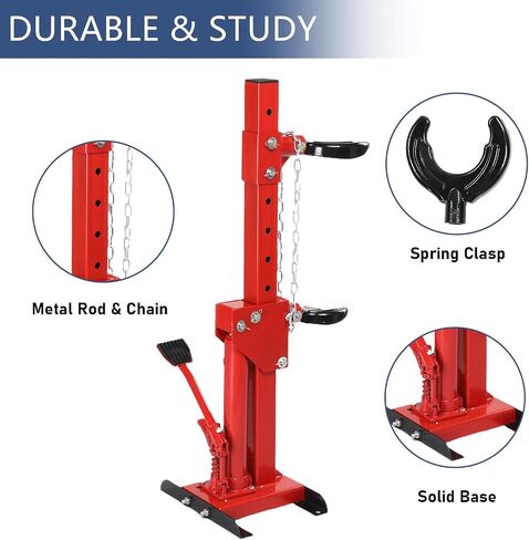 Strut Spring Compressor 6600lbs 3 Ton with 4 Snaps 7 Positioning Holes Adjustable Hydraulic Joints Auto Strut Coil Spring Compressor Tool, Red in Saudi Arabia