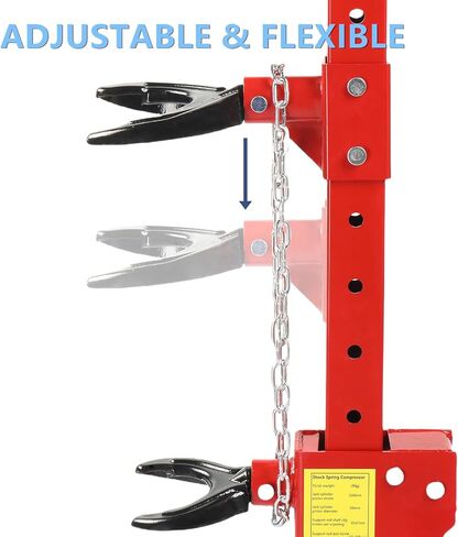 Strut Spring Compressor 6600lbs 3 Ton with 4 Snaps 7 Positioning Holes Adjustable Hydraulic Joints Auto Strut Coil Spring Compressor Tool, Red in Saudi Arabia