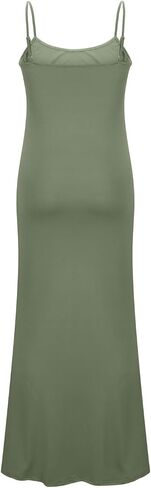 Womens Spaghetti Strap Maxi Dress Sleeveless Summer Bodycon Solid Color Slip Dress Casual Elegant Vacation Outfits in Saudi Arabia