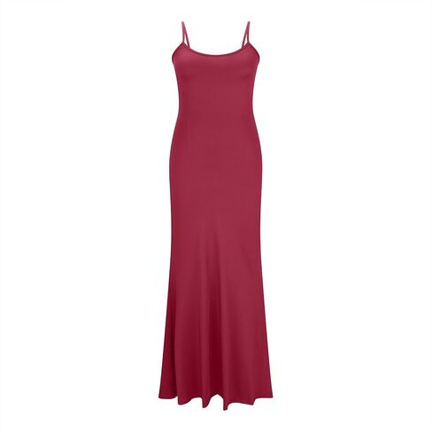 حزام السباغيتي للسيدات Maxi Dressless Summer Bodycon Solid Color Slip Dis Dress in Kuwait