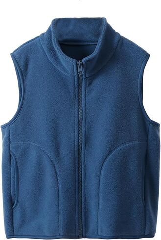 Kids Polar Fleece Vest Jacket Full-Zip Warm Sleeveless Lightweight Outwear 3-12Years in Kuwait