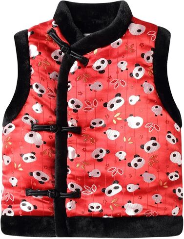 Mud Kingdom Boys Fleece Vest Sest بطانة دافئة للعام الصيني الجديد التقليدي in Kuwait