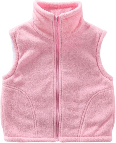 Boys Girls Polar Fleece Vest Jacket Warm Sleeveless Jacket Vest Ligntweight Full Zip Outerwear Vests Winter Vests in Saudi Arabia