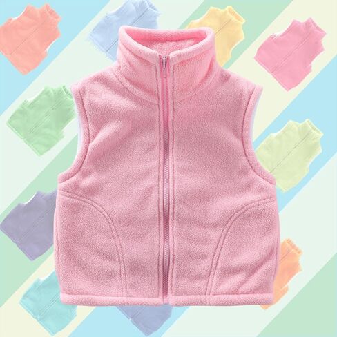 Boys Girls Polar Fleece Vest Jacket Warm Sleeveless Jacket Vest Ligntweight Full Zip Outerwear Vests Winter Vests in Saudi Arabia