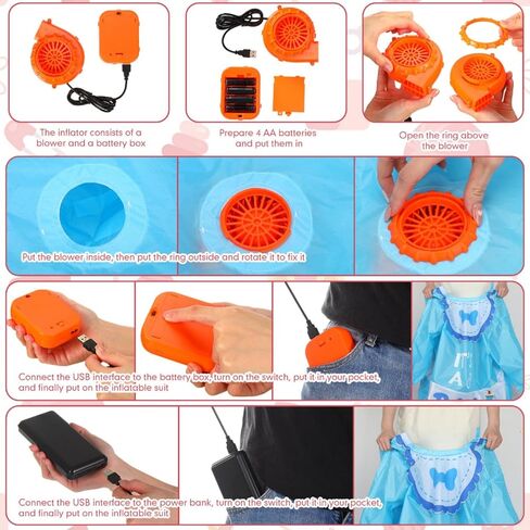 2 Pcs Inflatable Baby Costume for Adults Blow up Gender Reveal Baby Costume Suit for shower party Halloween Cosplay(Cute) in Saudi Arabia
