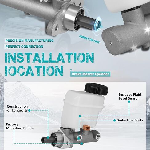 M630456 Brake Master Cylinder with Reservoir and Sensor Compatible with Hyundai Vehicles - Sonata 2006-2010, Azera 2006-2013 - Replace# 585103K300 in Saudi Arabia