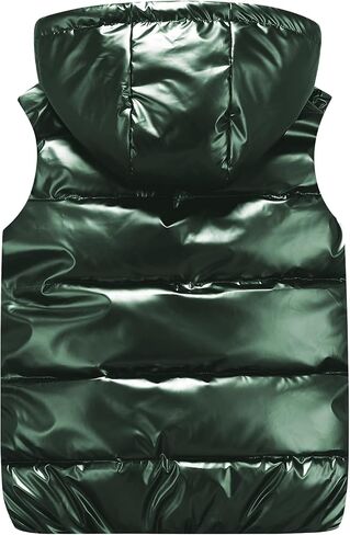 Happy Cherry Boys Shiny Quilted Vest, Teens Hooded Vest Zipper Sleeveless Jacket in Saudi Arabia