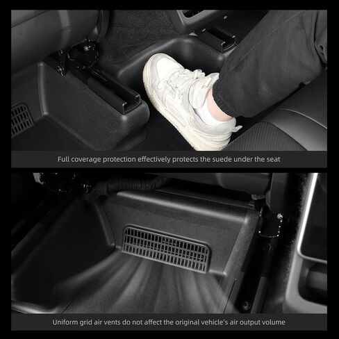 Luckeasy 9pcs Seat Slide Pad Pad Cover وتحت حصيرة أرضية مقعد لنموذج Tesla Y Juniper 2025 2026 Floor Mats Track مقاوم للخدش للموديل Y Juniper Association TPE Black in Saudi Arabia