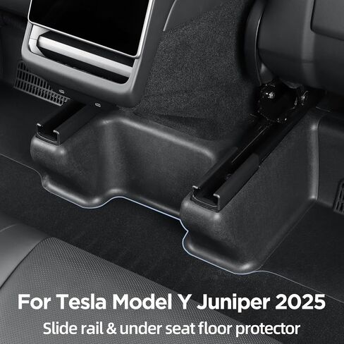 Luckeasy 9pcs Seat Slide Pad Pad Cover وتحت حصيرة أرضية مقعد لنموذج Tesla Y Juniper 2025 2026 Floor Mats Track مقاوم للخدش للموديل Y Juniper Association TPE Black in Saudi Arabia