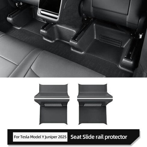 Luckeasy 9pcs Seat Slide Pad Pad Cover وتحت حصيرة أرضية مقعد لنموذج Tesla Y Juniper 2025 2026 Floor Mats Track مقاوم للخدش للموديل Y Juniper Association TPE Black in Saudi Arabia