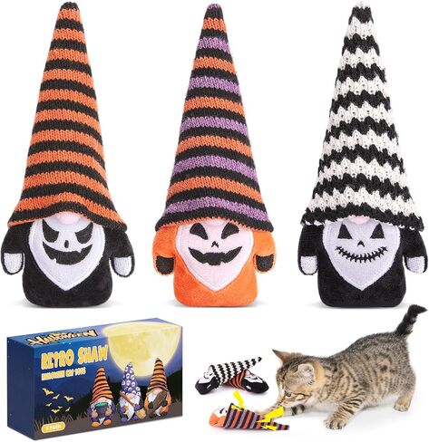 Retro Shaw Halloween Catnip Toys 4 Pack with Crinkle Sound, Cat Toys with Catnip for Halloween, Bite Resistant Cat Nip Cat Chew Toy for Indoor Cats Kittens Kitty in Saudi Arabia