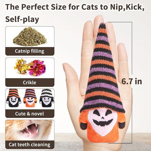 Retro Shaw Halloween Catnip Toys 4 Pack with Crinkle Sound, Cat Toys with Catnip for Halloween, Bite Resistant Cat Nip Cat Chew Toy for Indoor Cats Kittens Kitty in Saudi Arabia