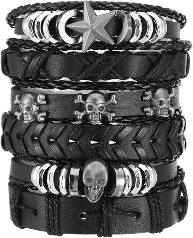 3 PCS Punk Rock Studded Bracelets Set, Spiked Studded Bracelet Cuff 80s Emo Goth Jewelry Accessories Wristband Adjustable in Saudi Arabia