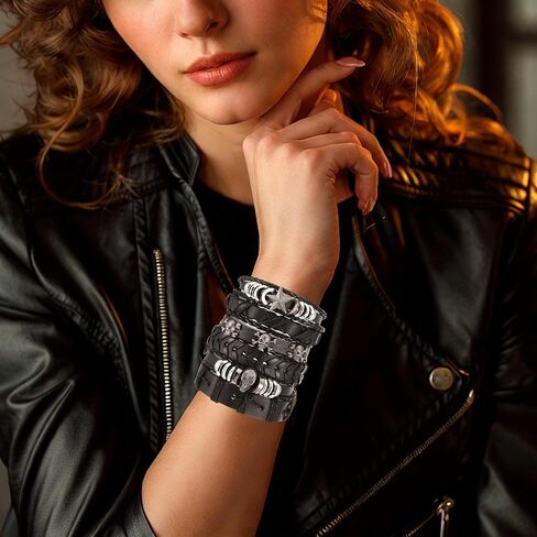 3 PCS Punk Rock Studded Bracelets Set, Spiked Studded Bracelet Cuff 80s Emo Goth Jewelry Accessories Wristband Adjustable in Saudi Arabia