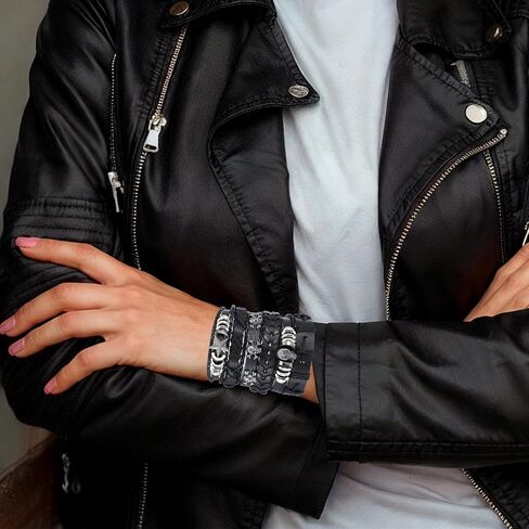 3 PCS Punk Rock Studded Bracelets Set, Spiked Studded Bracelet Cuff 80s Emo Goth Jewelry Accessories Wristband Adjustable in Saudi Arabia