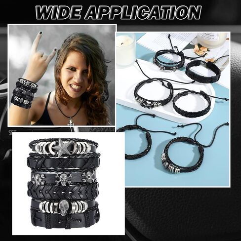 3 PCS Punk Rock Studded Bracelets Set, Spiked Studded Bracelet Cuff 80s Emo Goth Jewelry Accessories Wristband Adjustable in Saudi Arabia
