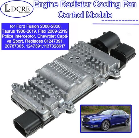 Engine Radiator Cooling Fan Control Module for Ford Fusion 2006-2020, Taurus 1986-2019, Flex 2009-2019, Police Interceptor, Chevrolet Captiva Sport, Replaces 01247391, 20787305, 1247391,1137328617 in Saudi Arabia