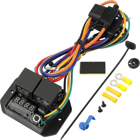 Digital Thermatic Fan Switch Kits DC-0444, 12V and 24V Adjustable Temperature Range Dual Radiator Fan Kit, 104ºF-230ºF Electric Thermatic Fan Controller Switch Kit Replace 0444 in Saudi Arabia