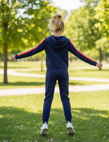 ملابس ملابس الفتيات للفتيات النشطات الأكمام الطويلة قوس قزح شريط بلوزات ومسنسات من قطعتين 2 قطعة in Kuwait