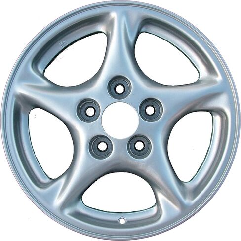 16x8 Alloy Wheel - 5-Spoke Spiral Design | Silver Finish, 50mm Offset, 5-Lug / 4.75 Bolt Pattern - Compatible with 1998-2002 Pontiac Firebird in Saudi Arabia