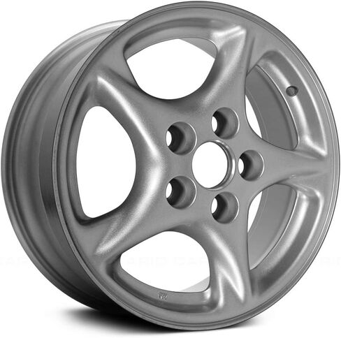 16x8 Alloy Wheel - 5-Spoke Spiral Design | Silver Finish, 50mm Offset, 5-Lug / 4.75 Bolt Pattern - Compatible with 1998-2002 Pontiac Firebird in Saudi Arabia
