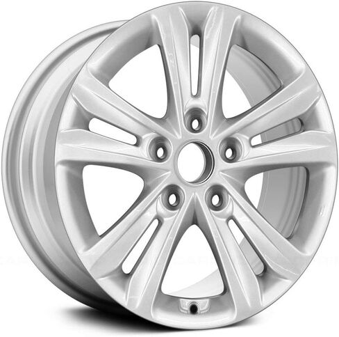 Double 5-Spoke Medium Sparkle Silver Full Face 16x6.5 Alloy Factory Wheel - Restored to OEM | Aluminium Rim Replacement | 16 Inch Wheel, Compatible with 2011-2015 Hyundai Sonata in Saudi Arabia