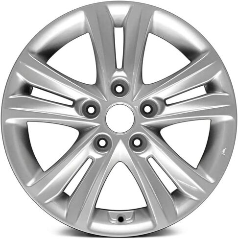 Double 5-Spoke Medium Sparkle Silver Full Face 16x6.5 Alloy Factory Wheel - Restored to OEM | Aluminium Rim Replacement | 16 Inch Wheel, Compatible with 2011-2015 Hyundai Sonata in Saudi Arabia