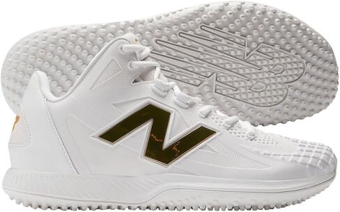 New Balance Men's Ohtani 1 Baseball Turf Shoes White/Gold Medium 10 in Saudi Arabia