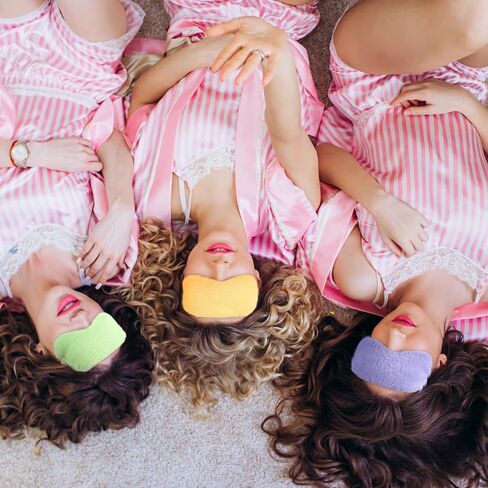 Hoteam 36 Pcs Pink Sleepover Party Supplies for Women Girls Spa Headband Eye Mask Hair Scrunchie Tote Bag Wash Cloths Hairbrush Sleeping Stuff Accessories for Slumber Party Favors Gift in Saudi Arabia