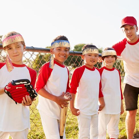 6 Pcs Baseball Ice Cream Drip Headband Adjustable Tie Hairband Ice Cream Drip Baseball Stuff Moisture Wicking Workout Breathable Soft Elastic Sweatband for Women Men Sports Basketball Tennis Running in Saudi Arabia